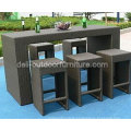 PE Rattan Outdoor Patio Bar Stools Set Furniture